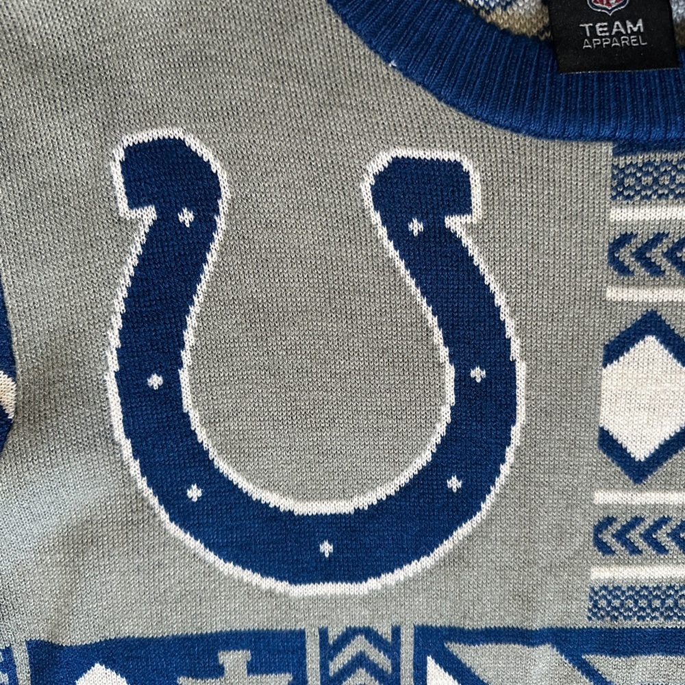 Klew NFL Men's Indianapolis Colts Patches Ugly Sweater. Size M - Picture 3 of 7